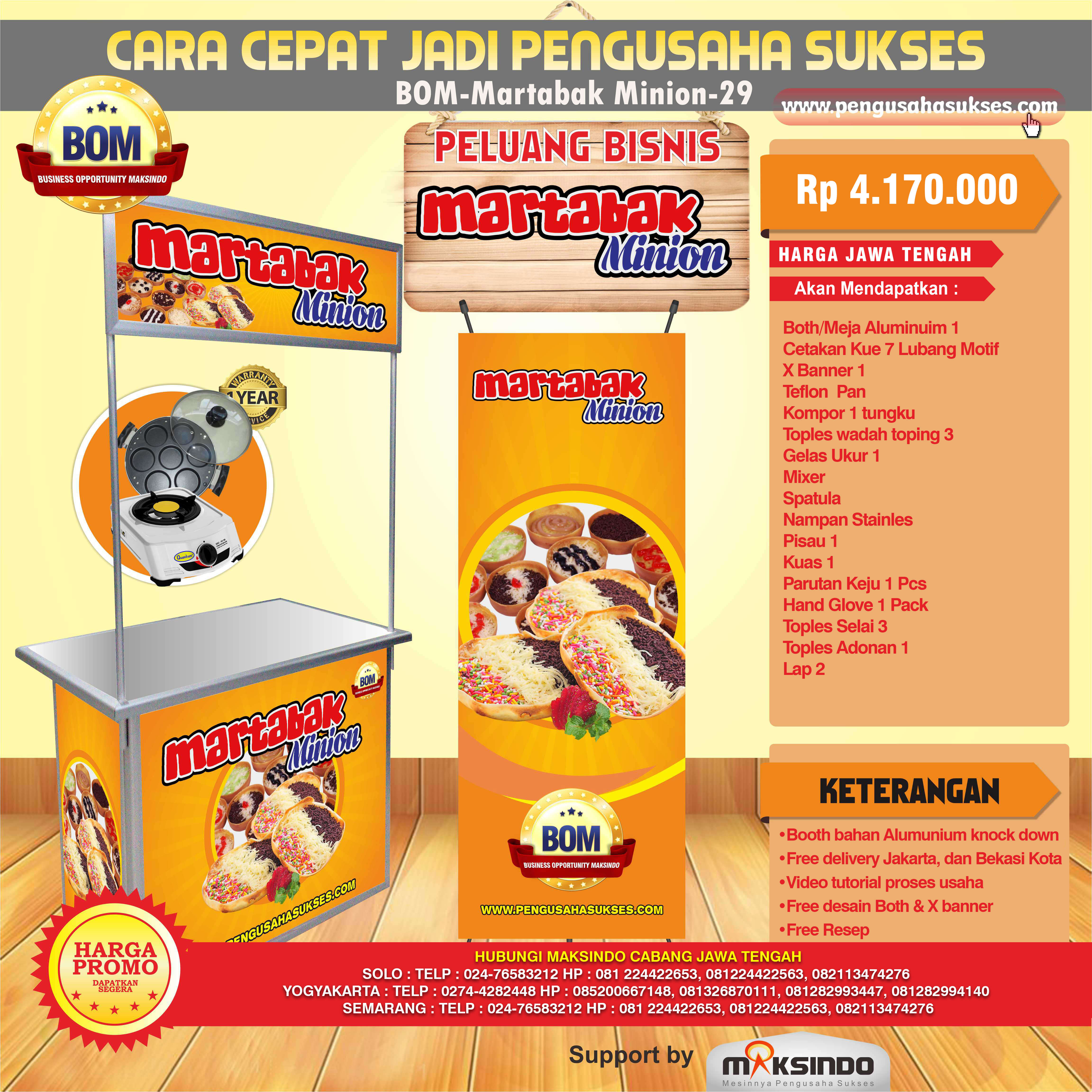 Paket Usaha Martabak Minions Program BOM