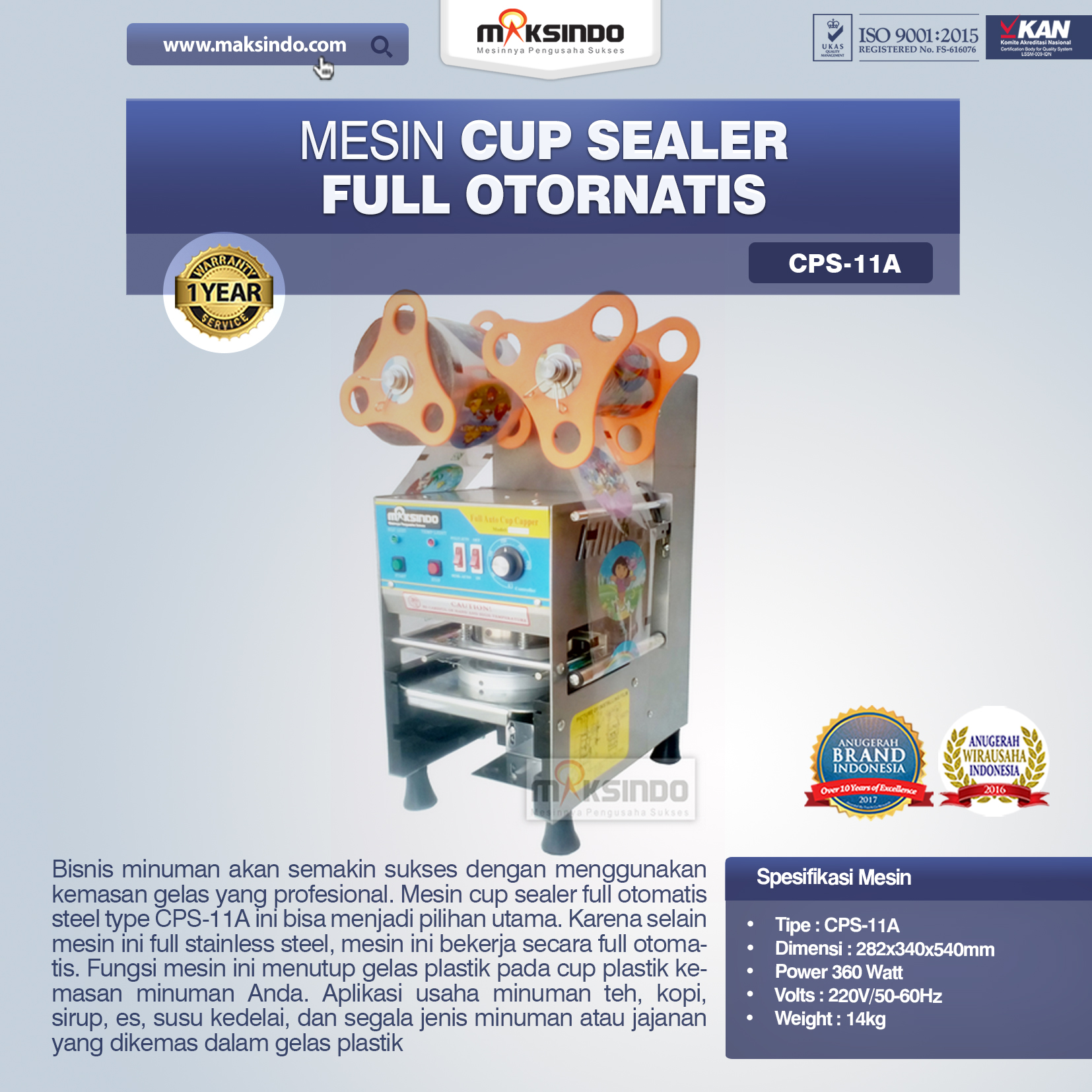 Jual Mesin Cup Sealer Full Otomatis (CPS-11A) di Solo