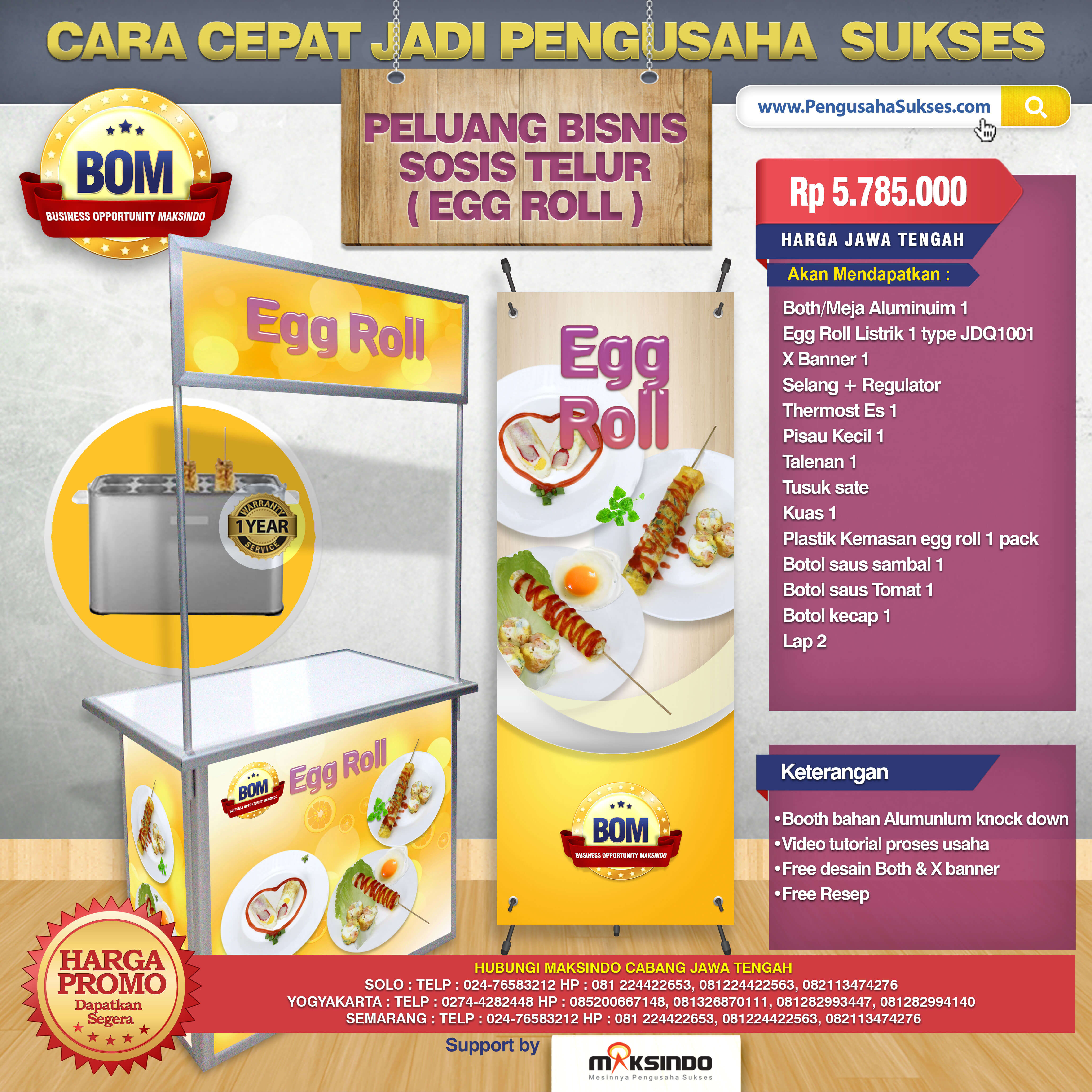 Paket Usaha Egg Roll Listrik Progam BOM
