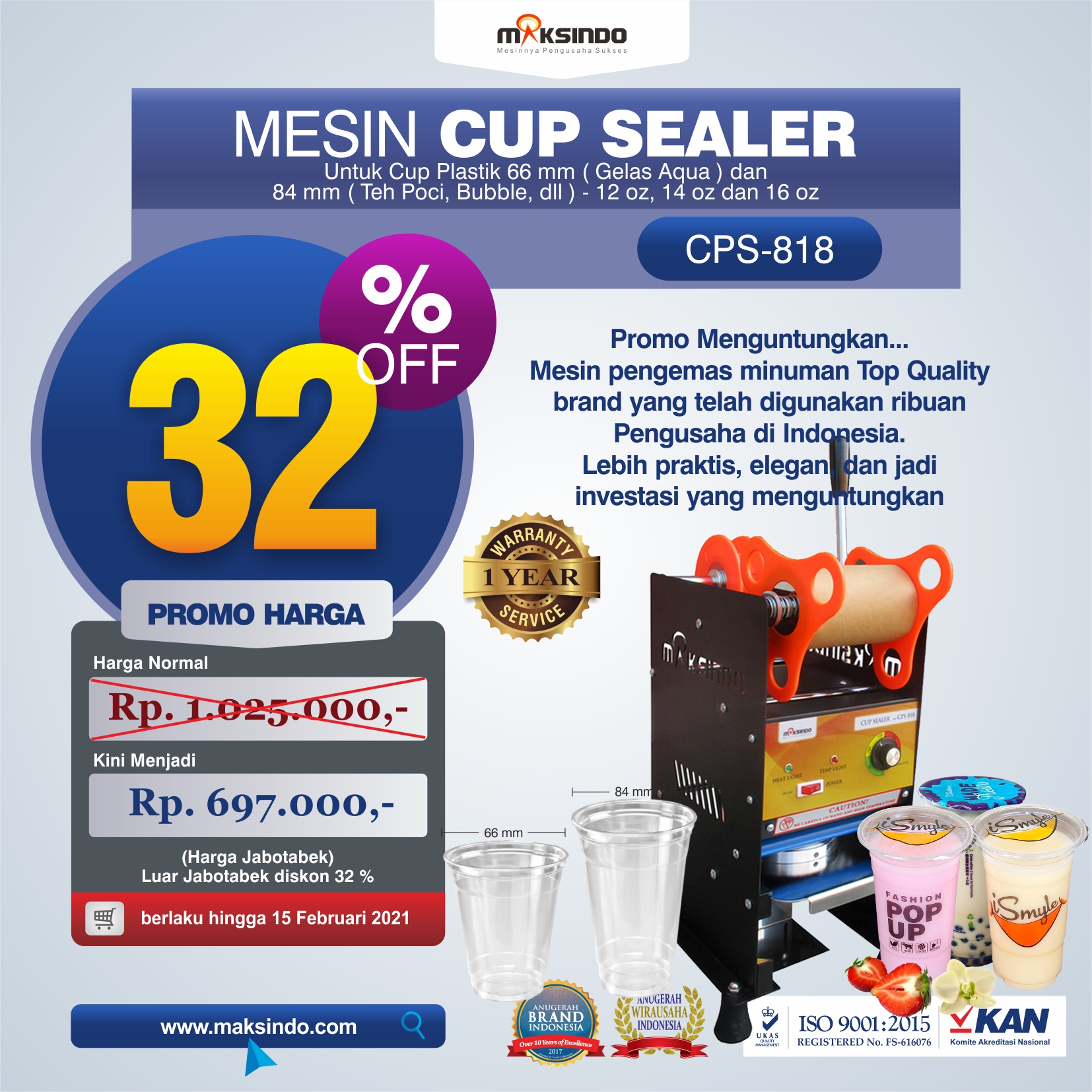 Jual Mesin Cup Sealer Manual CPS-818 di Solo